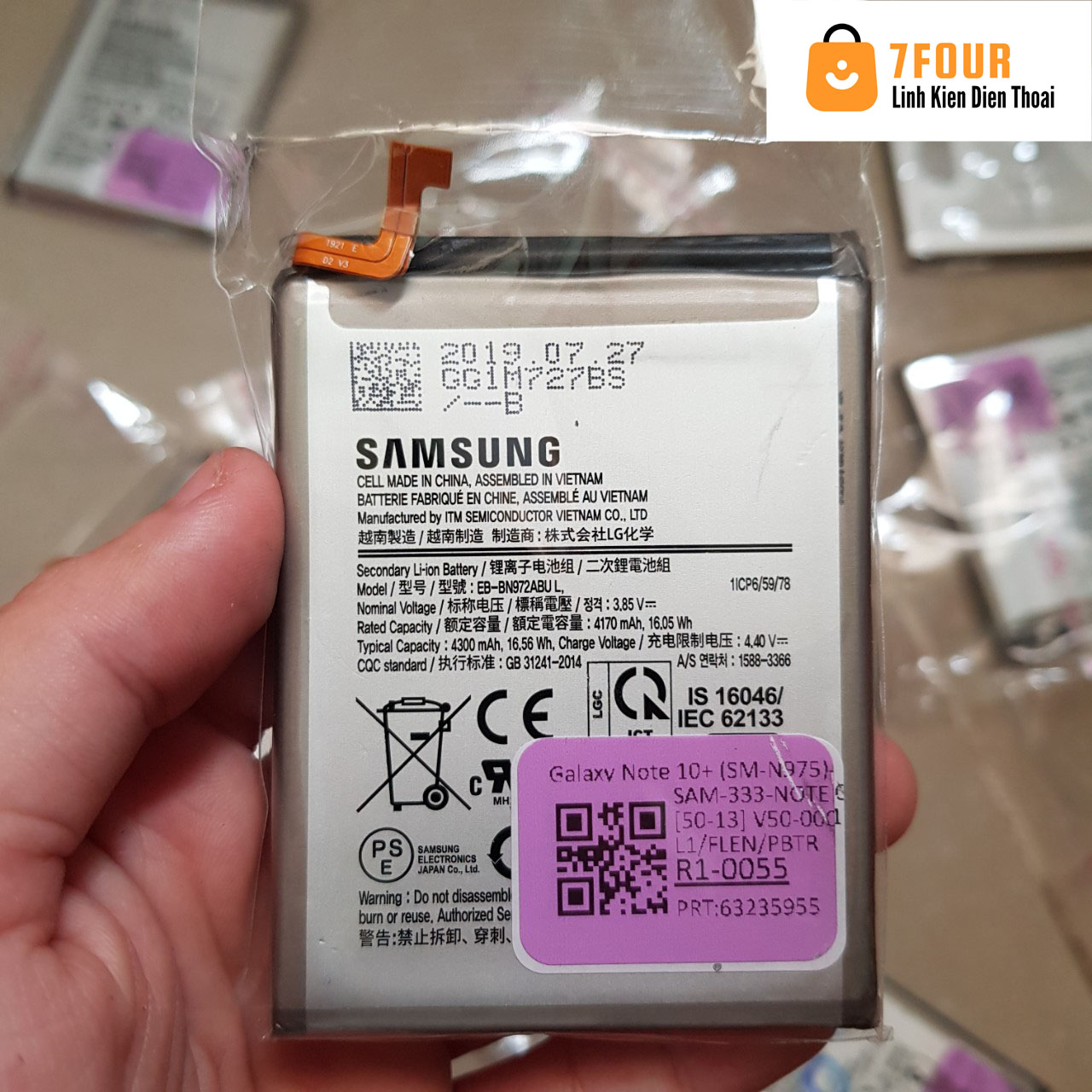 Pin samsung note 10/ note 10 plus zin tháo máy - 7four