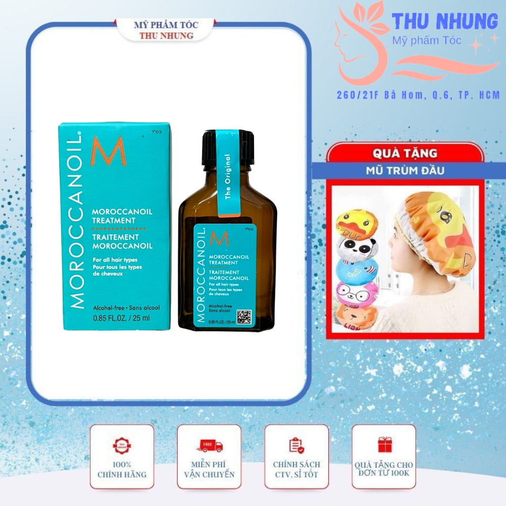 [+Tặng mũ trùm]TINH DẦU DƯỠNG TÓC MOROCCANOIL TREATMENT 25ML