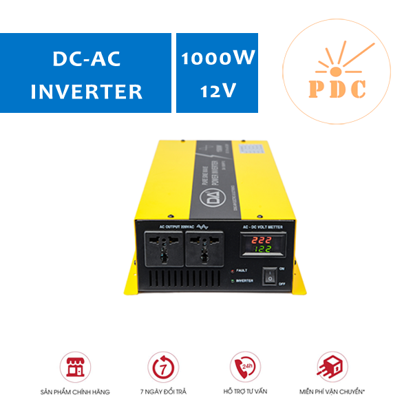 Bộ Kích Điện Sin Chuẩn DC-AC (Pure Sine Wave) DA 12V 1000W - (PDC-TECH)