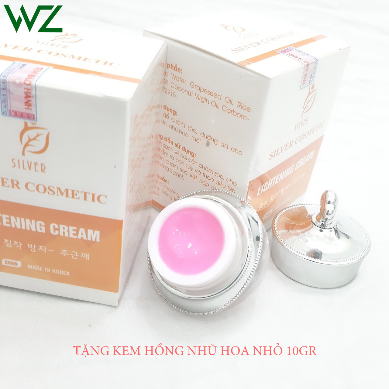 Kem làm hồng nhũ hoa và vùng kín hàn quốc vnz hũ 20gr - vvzstore- tặng hũ nhõ 10gr