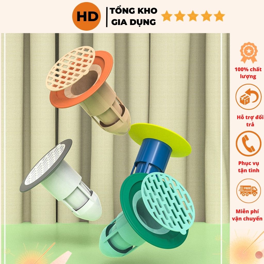 Bịt cống chặn mùi hôi cống bộ nắp phễu thoát sàn chống trào ngược ngăn côn trùng khử mùi đường thoát nước [freeship-quà]