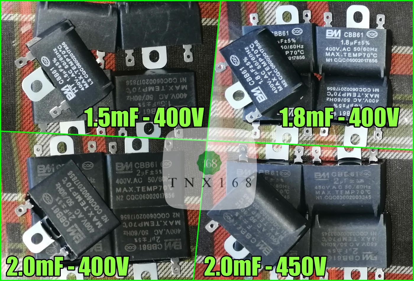 Tụ điện quạt hiệu BM - CBB61 - Bộ 4 cái