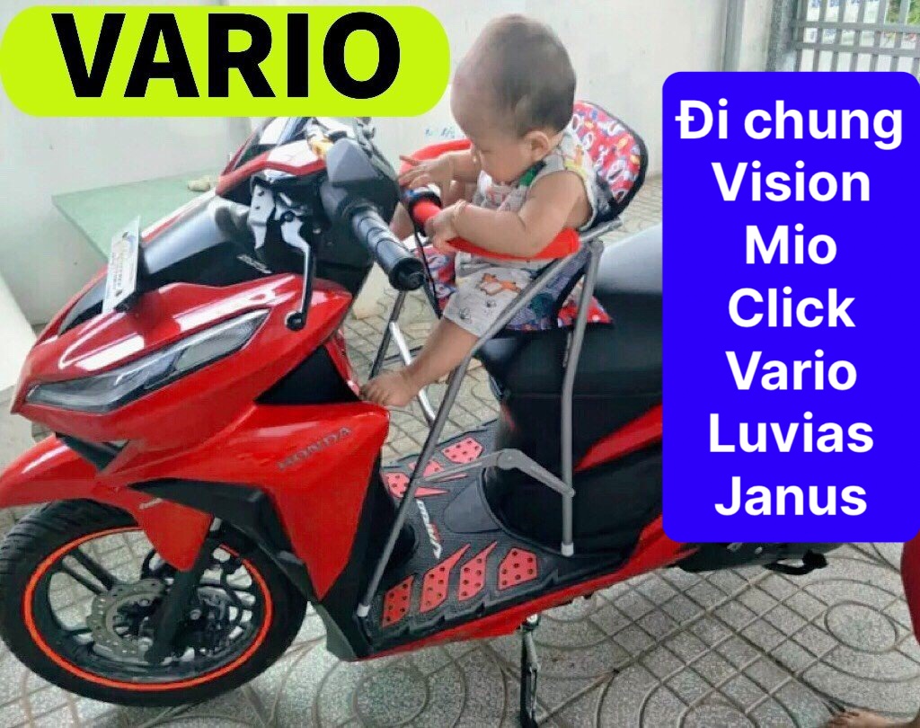 Ghế đi xe máy vision , mio , click , vario , luvias , janus cho bé , ghế ga xếp gấp gọn cho bé