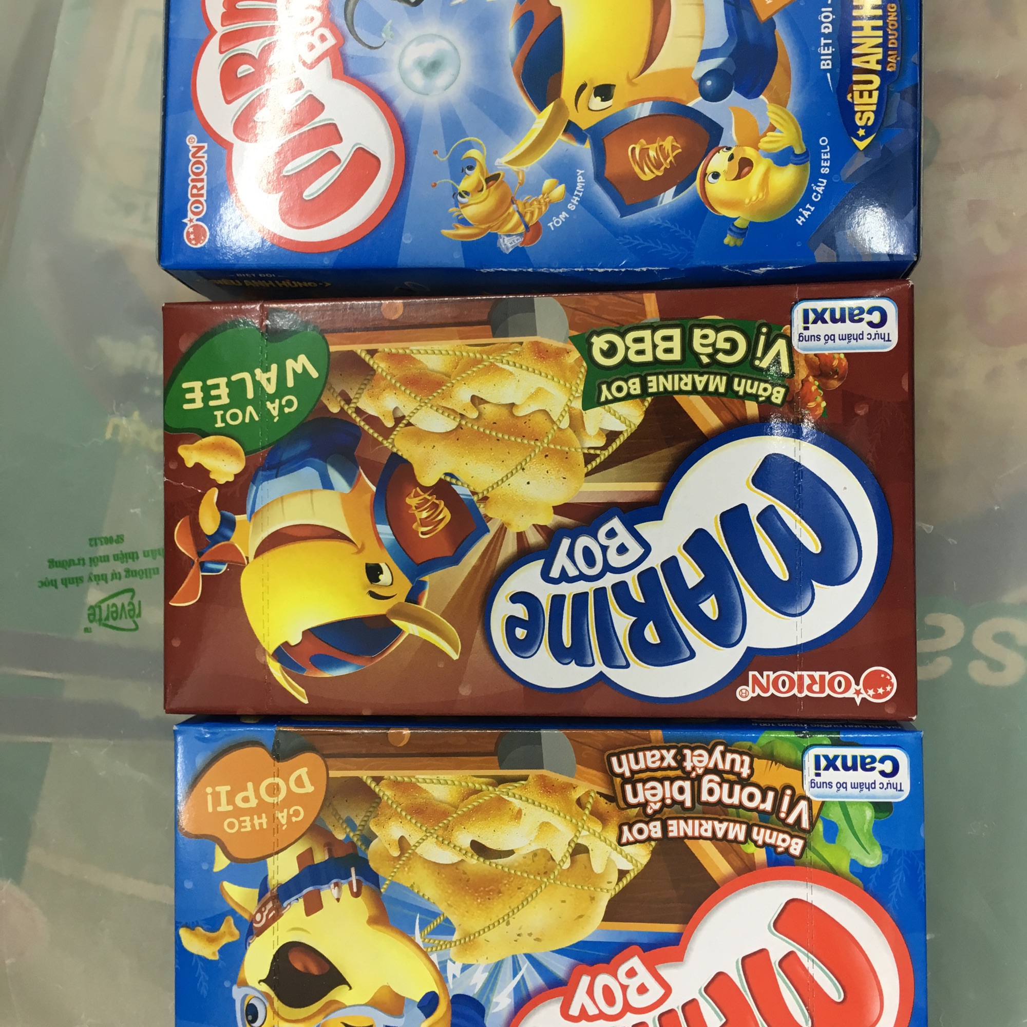 Combo 5 hộp bánh cá Marine boy đủ màu hộp 35g