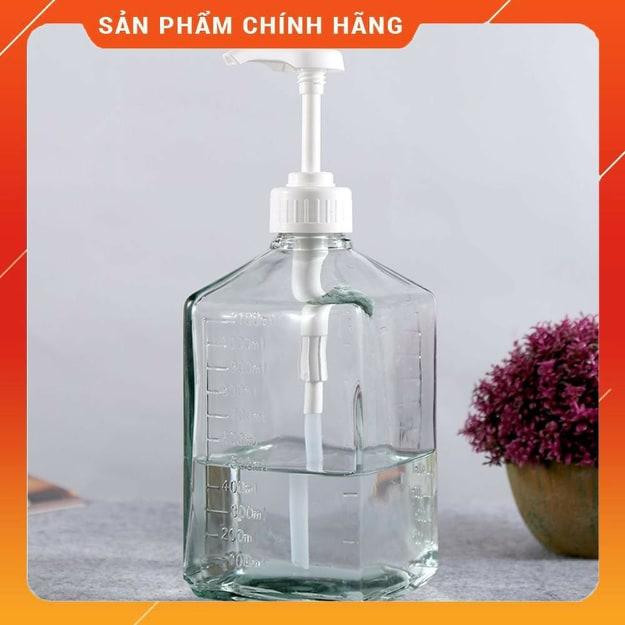 Bình thủy tinh(nhựa) có vòi bơm sirup, đường, dung tích 1100ml(1600ml)