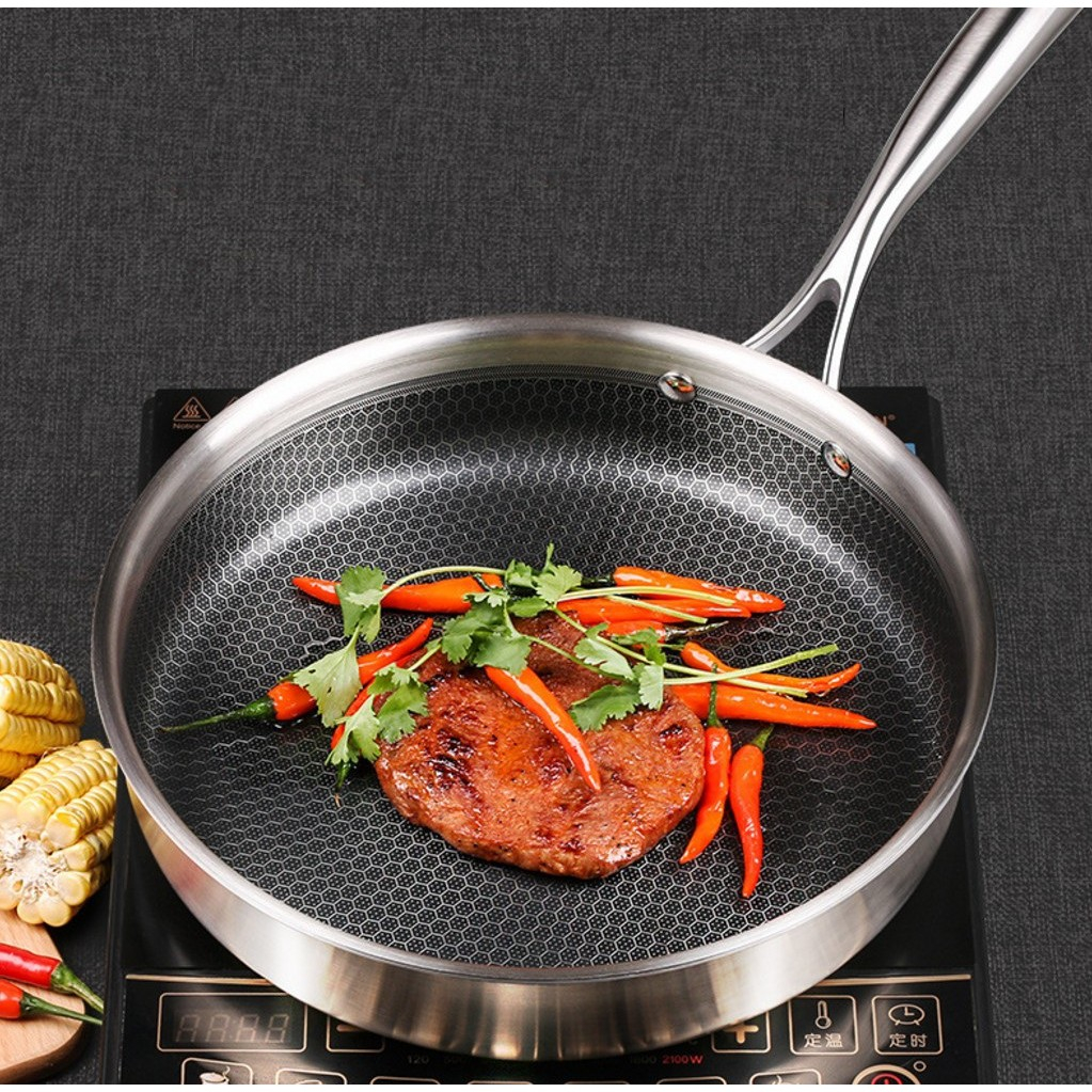 CHẢO CHỐNG DÍNH, CHẢO TỔ ONG SÂU LÒNG SIZE 32 CM,chảo vân tổ ong ,chảo xào ,chảo dùng bếp điện ,với thiết kế rễ dàng sử dụng được phủ 1 lớp men chống dính an toàn cho sức khoẻ toả nhiệt nhanh hàng cao cấp BH12 THÁNG