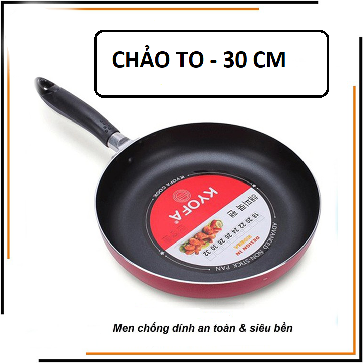 [CHẢO TO - 30CM] Chảo chống dính tay cầm 30 cm dùng chiên xào an toàn. Chảo to chống dính tốt