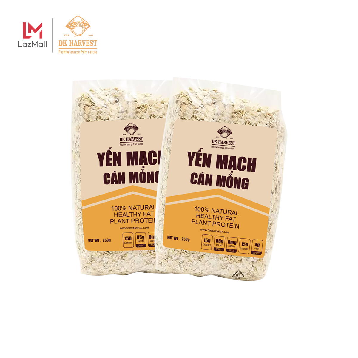 Combo 2 Túi Yến Mạch Nguyên Hạt Cán Dẹt (250g/1 túi) DK Harvest nhập khẩu Úc - yến mạch úc, yến mạch giảm cân, ngũ cốc giảm cân, yến mạch ăn liền, yến mạch cán mỏng, yến mạch, yến mạch cho bé