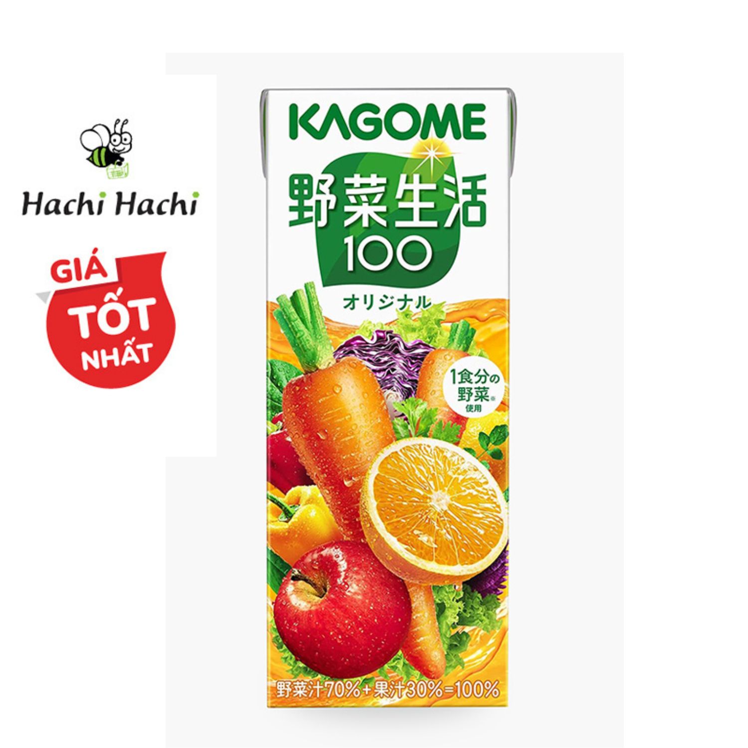 Nước ép rau củ quả nguyên chất Kagome 200ml Original - Hachi Hachi Japan