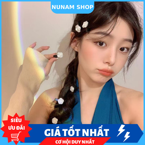 Set 2/4 kẹp nhí hoa hồng tiểu thư sang trọng phối tóc cực xinh - nunam shop
