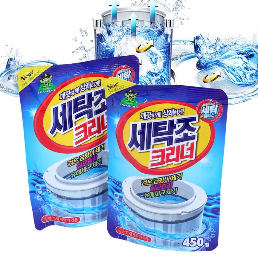 Combo 2 Gói bột tẩy lồng máy giặt Sandokkaebi Korea 450g