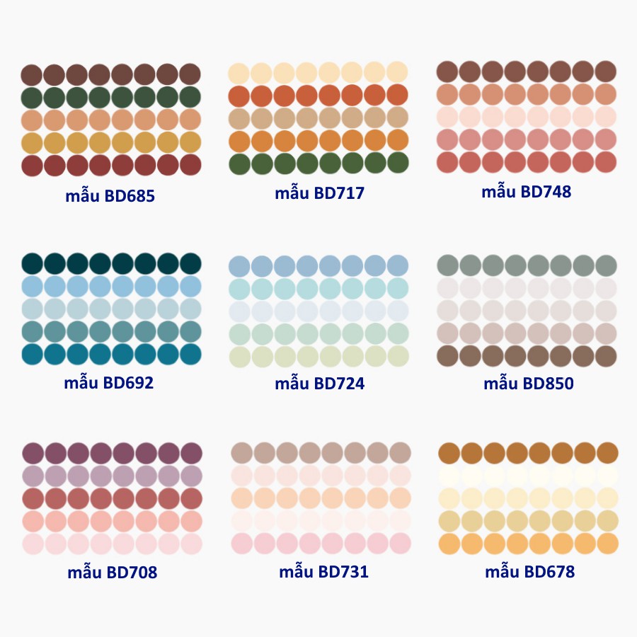 Băng dính trang trí washi tape basic dot, 52mm*3m