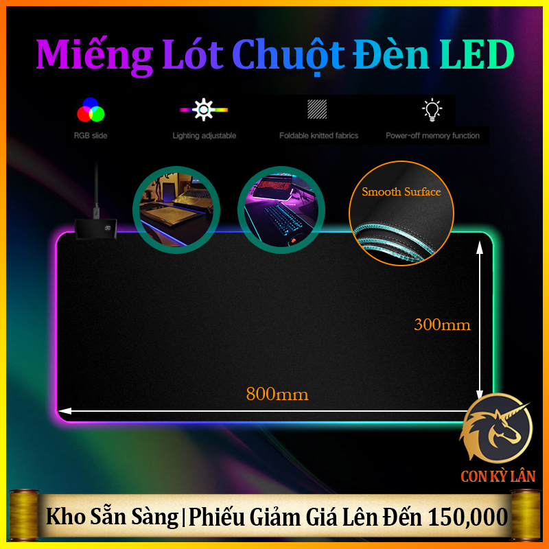 Lót chuột led rgb gaming, lót chuột pad rgb có đèn led,chống trượt siêu bền siêu đẹp,lót pad cho chuột bàn phím/máy tính