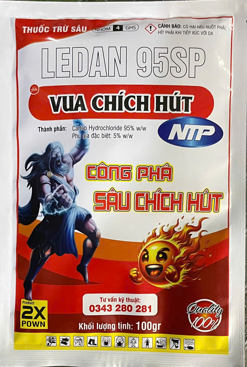 Ledan 95SP Vua Chích Hút - Gói 100g Rầy xanh rầy nâu Sâu cuốn lá sâu đục thân trên cây sầu riêng