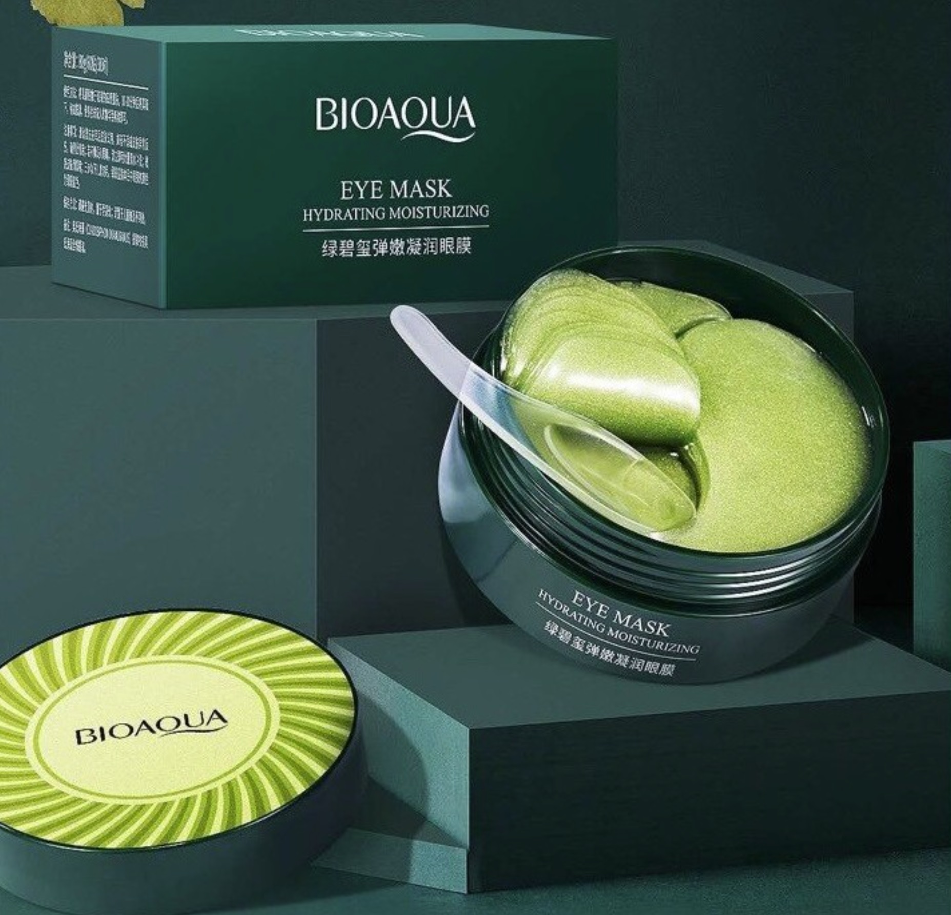  HỘP 60 MIẾNG MẶT NẠ GIẢM QUẦNG THÂM VÀ BỌNG MẮT BIOAQUA RONG BIỂN TẢO BIỂN  MÀU XANH  