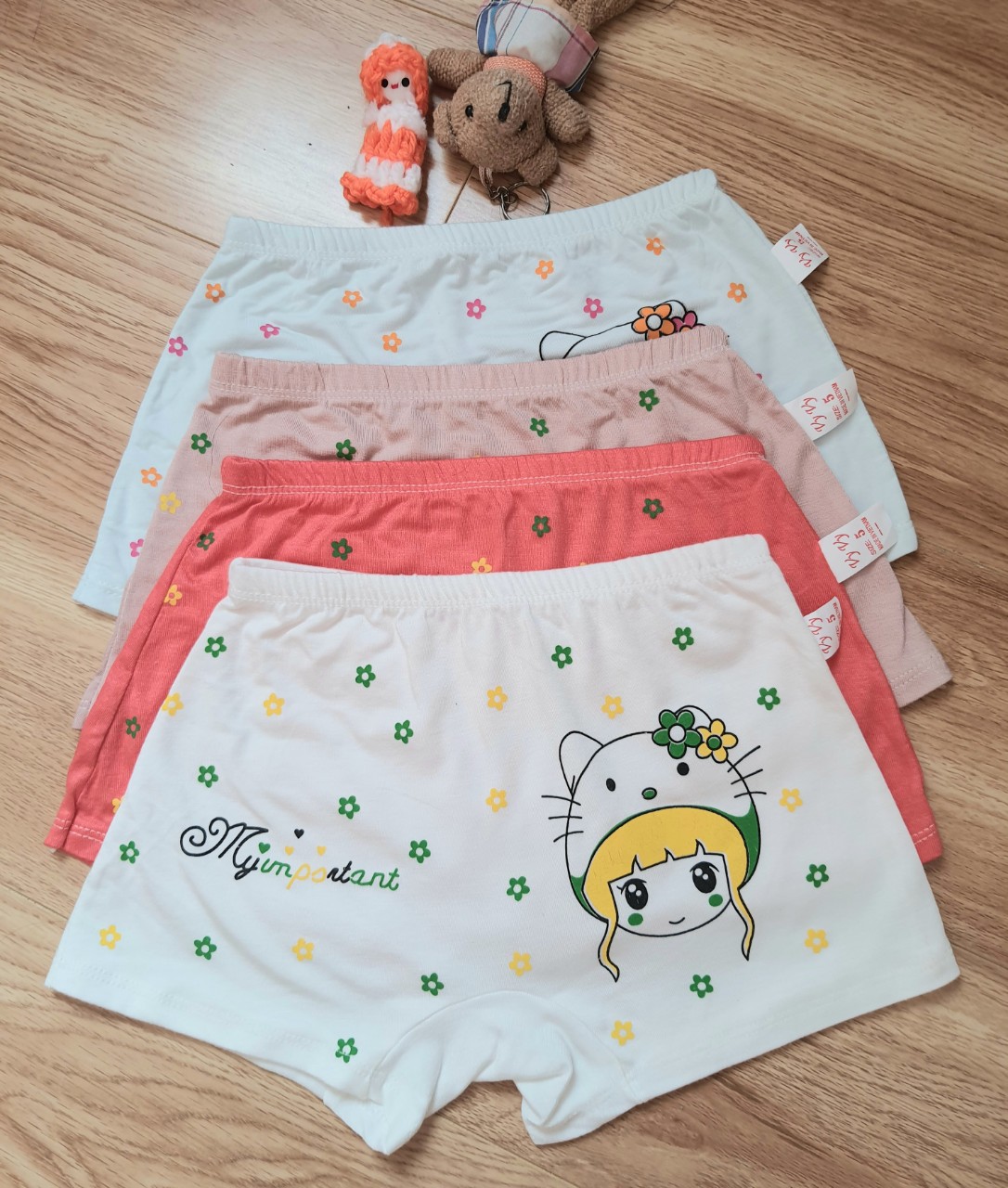 [HCM]Quần chip đùi bé gái bé trai - set 5 cái -  chất cotton lụa loại 1 mềm - mịn cho bé gái từ 06 - 45 kg - quần chip mặc đầm - quần bơi bé trai - 2