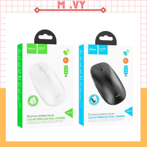 Chuột không dây hoco gm15 kết nối bluetooth 2.4 ghz