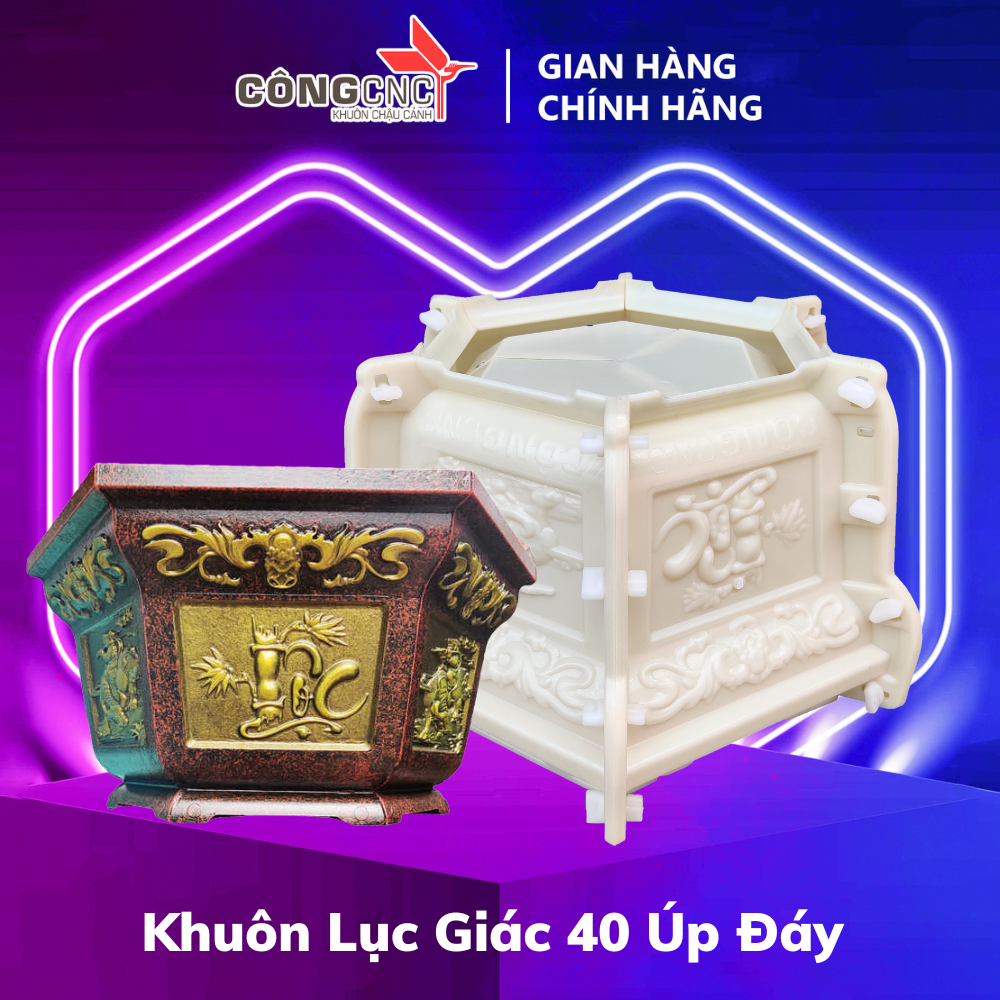 Khuôn đổ chậu lục giác 40