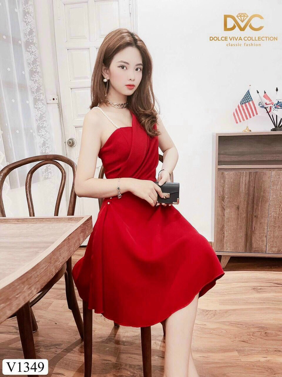 ĐẦM XÒE KIỂU 1 DÂY NGỌC TRAI SANG TRỌNG QUYẾN RŨ " THỜI TRANG NỮ CAO CẤP " THỜI TRANG 1HIT SHOP