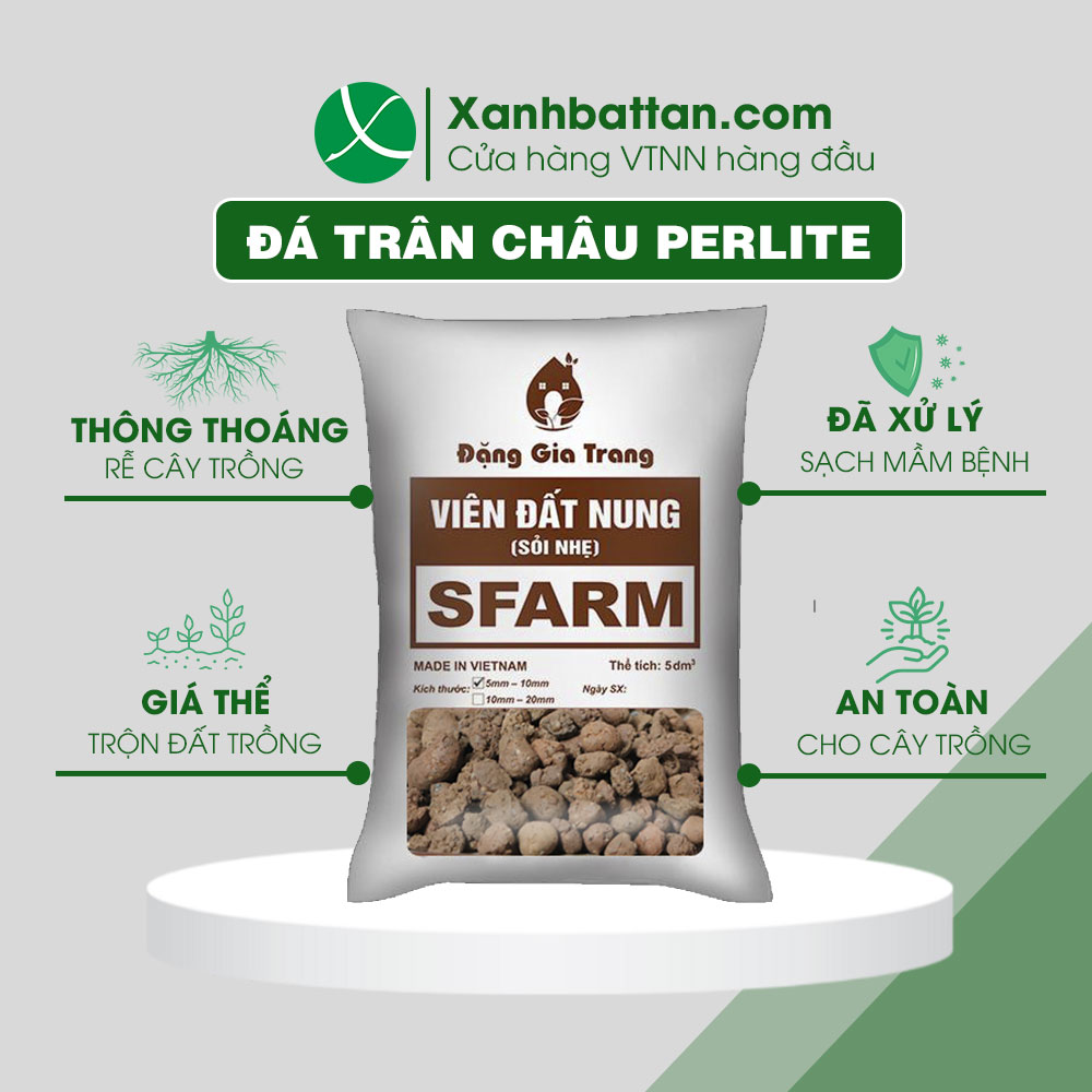 Viên đất nung trồng cây sfarm kt 5 đến 10mm túi 5 dm3