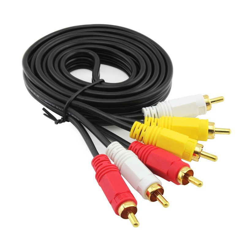Cáp AV RCA dây AV 6 đầu hoa sen dài  3 met , chân đồng