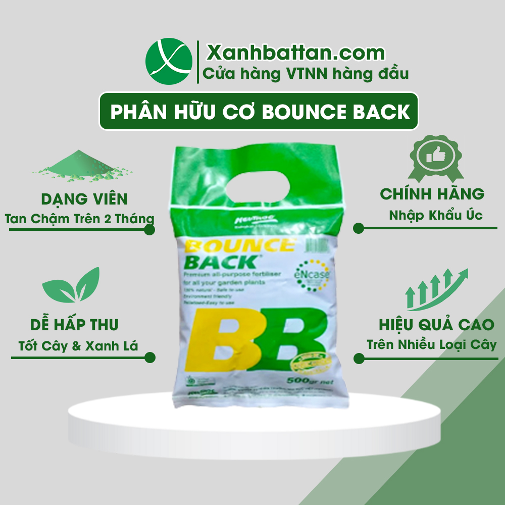 Phân hữu cơ bounce back nhập khẩu từ úc gói 500 gram