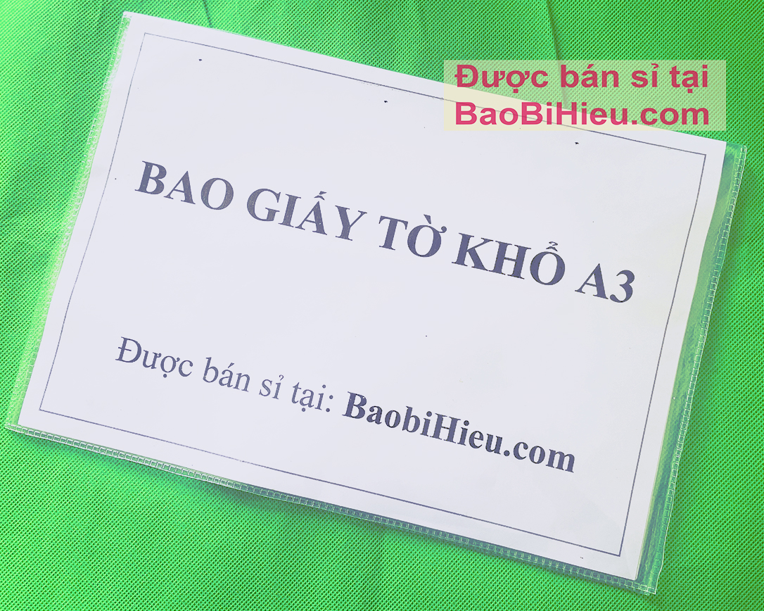 [A3] Túi đựng giấy tờ khổ A3 có nắp đậy bằng nhựa dẻo trong B819
