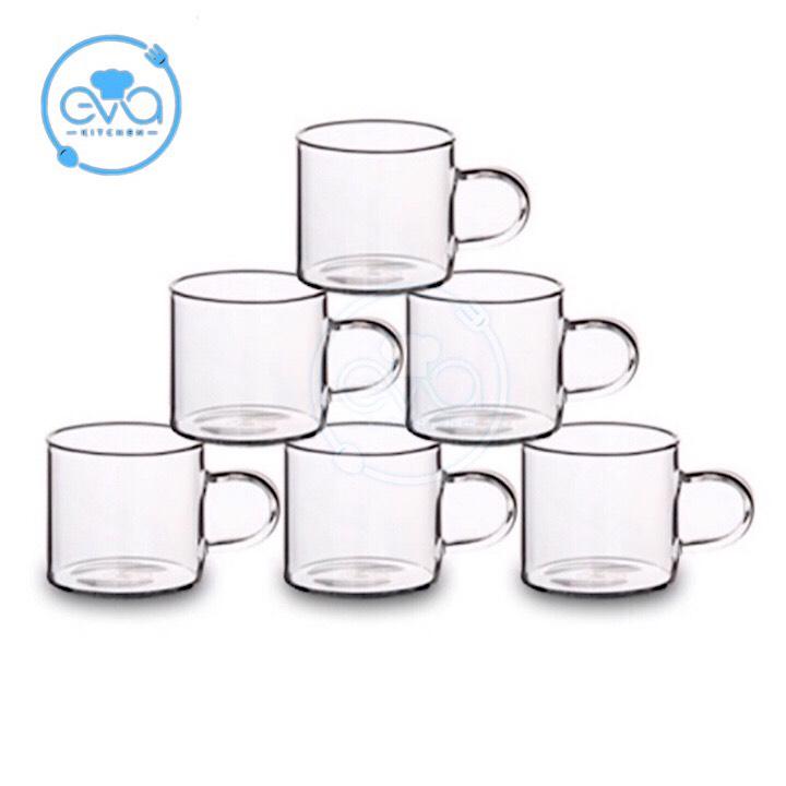Bộ 4 tách trà thủy tinh chịu nhiệt thân vuông