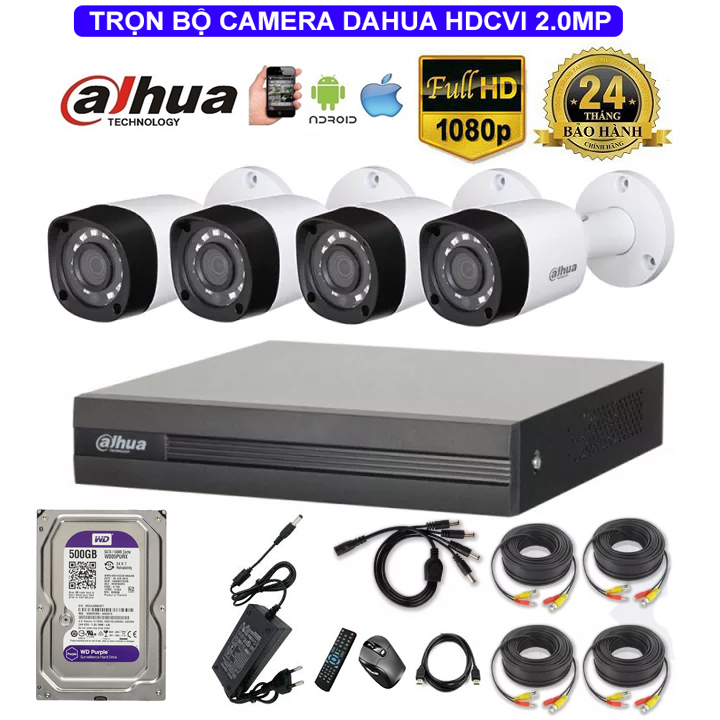 Trọn Bộ Camera Dahua 2.0MP Full HD 1080P - Siêu nét