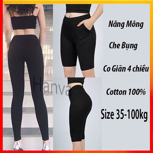 Quần Legging Đùi,Lửng Ngố, Dài, Nâng Mông Cạp Cao Siêu Hot Siêu Co Giãn Loại 1 Big Size Đến 100kg