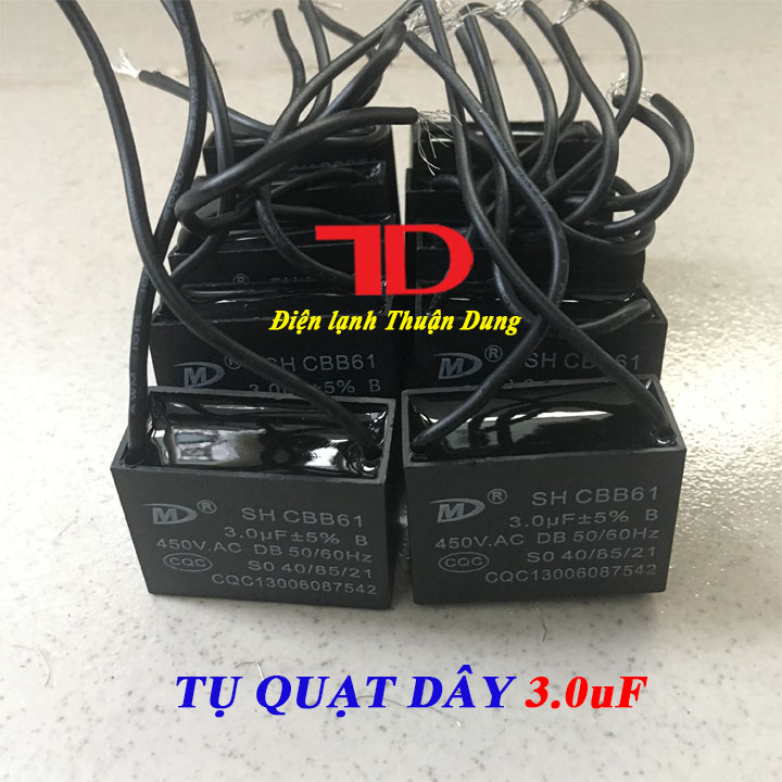 Combo 10 tụ quạt dây 3.0uf, capa quạt 3.0