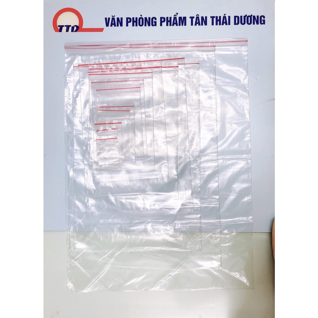 100 chiếc túi zip, túi miết trong suốt từ số 00 - số 12loại dày đẹptiện dụng