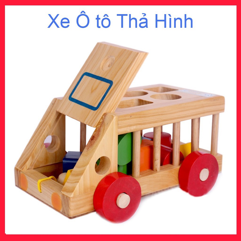Xe Ô tô Gỗ Thả Hình Phát Triển Trí Tuệ Cho Bé
