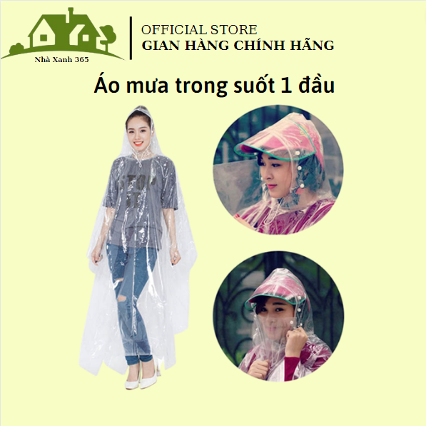 Áo mưa trong suốt vi sinh 1 đầu loại dày đẹp,áo mưa tiện dụng NX-14