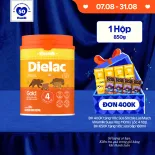 Sữa bột Vinamilk Dielac Gold 4 - Hộp thiếc 850g (cho trẻ từ 2- 6 tuổi) - Sữa công thức hỗ trợ phát triển trí não của bé, tăng cân, chiều cao