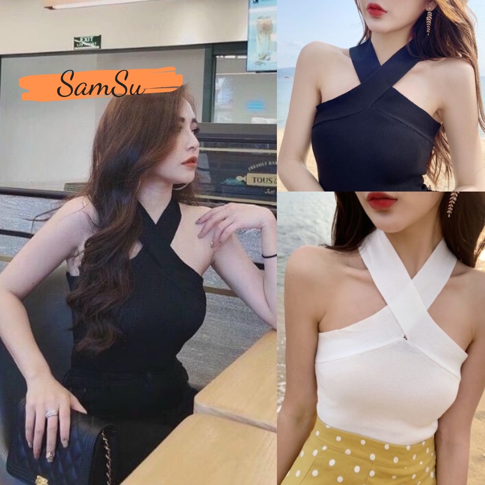 Áo kiểu cổ yếm chéo dây điệu, Áo hai dây cổ chéo CS0678