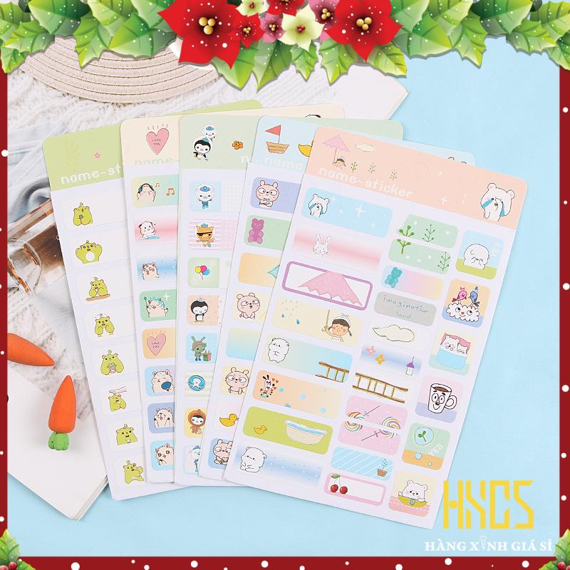 Nhãn dán Sticker name đánh dấu đồ dùng cá nhân, Sticker HXGS nhãn vở