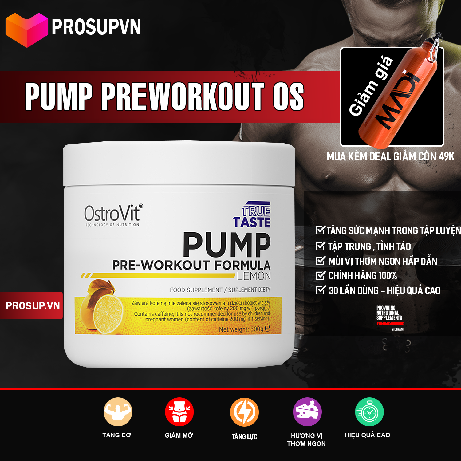 Pre-workout ostrovit công thức pump cơ tối đa , hỗ trợ tăng sức mạnh và hiệu suất tập luyện