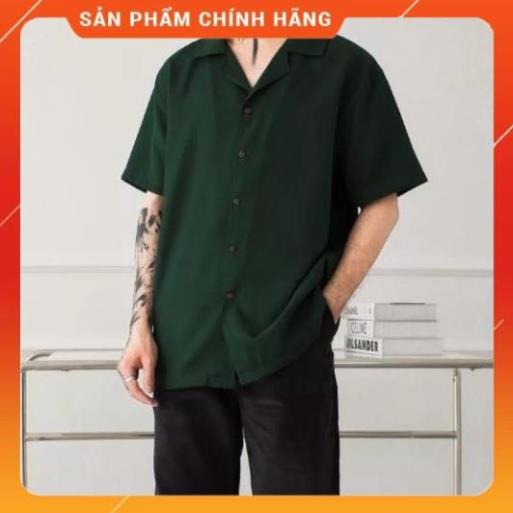 Áo Sơ Mi Tay Ngắn Cổ VEST Nam Nữ màu trắng đen chất vải lụa mềm form rộng