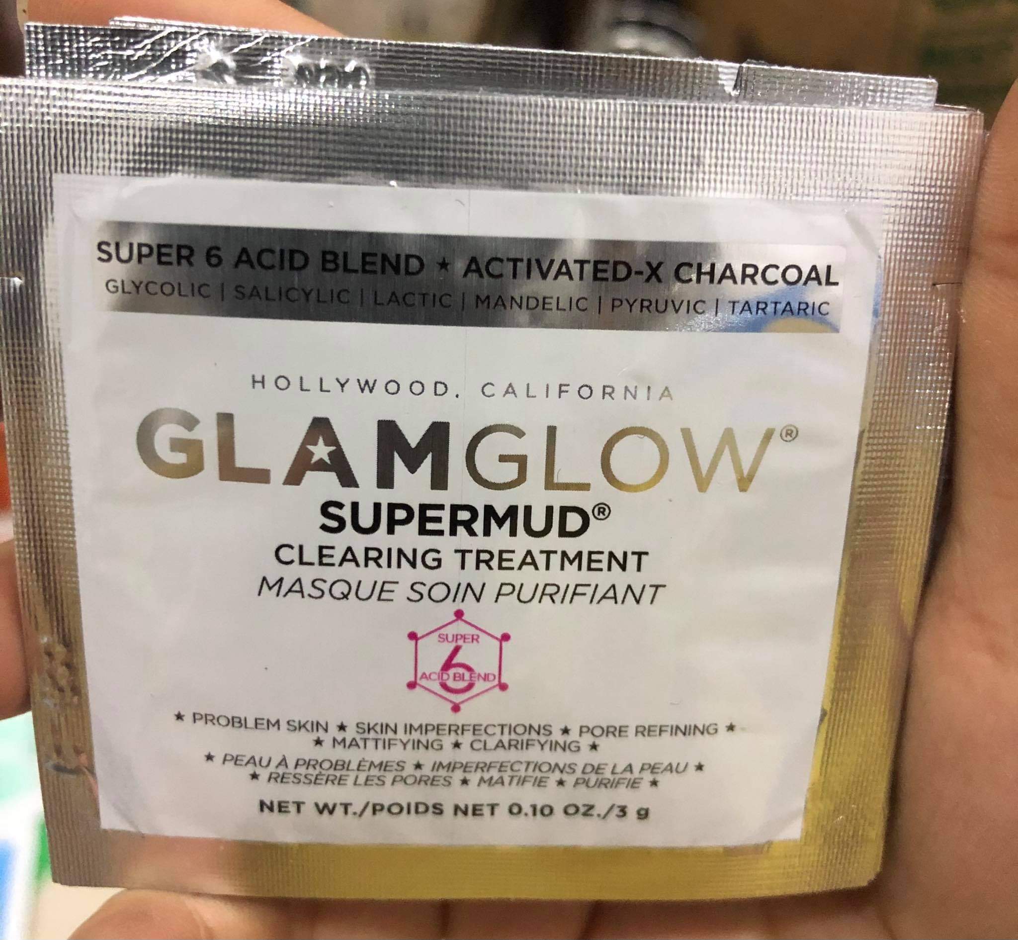 Sample Mặt nạ bùn trắng Glam Glow SuperMud Clearing Treatment 3G