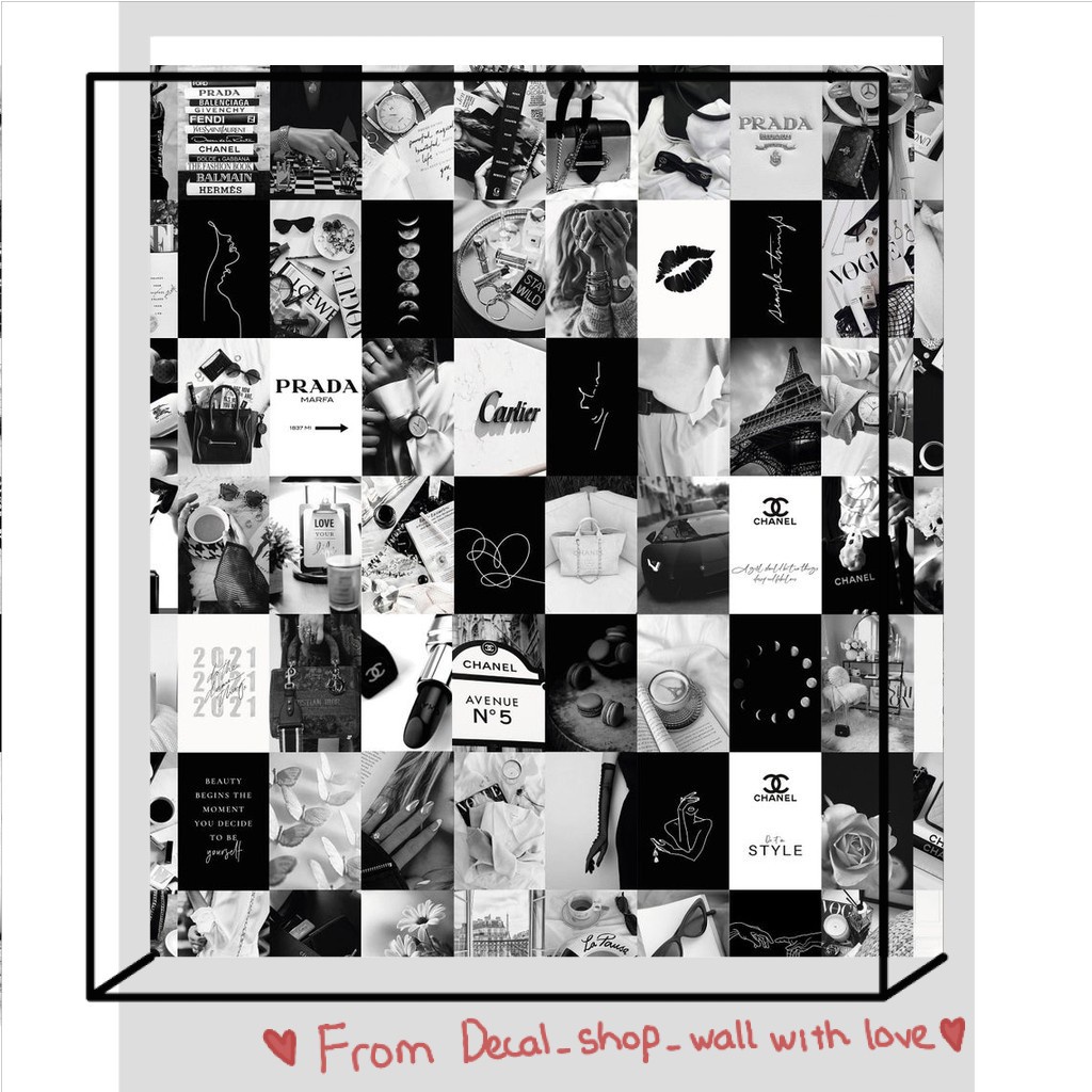[FREESHIP EXTRA] Wall Collage dán tường trang trí decor phòng ngủ - theme Black n White