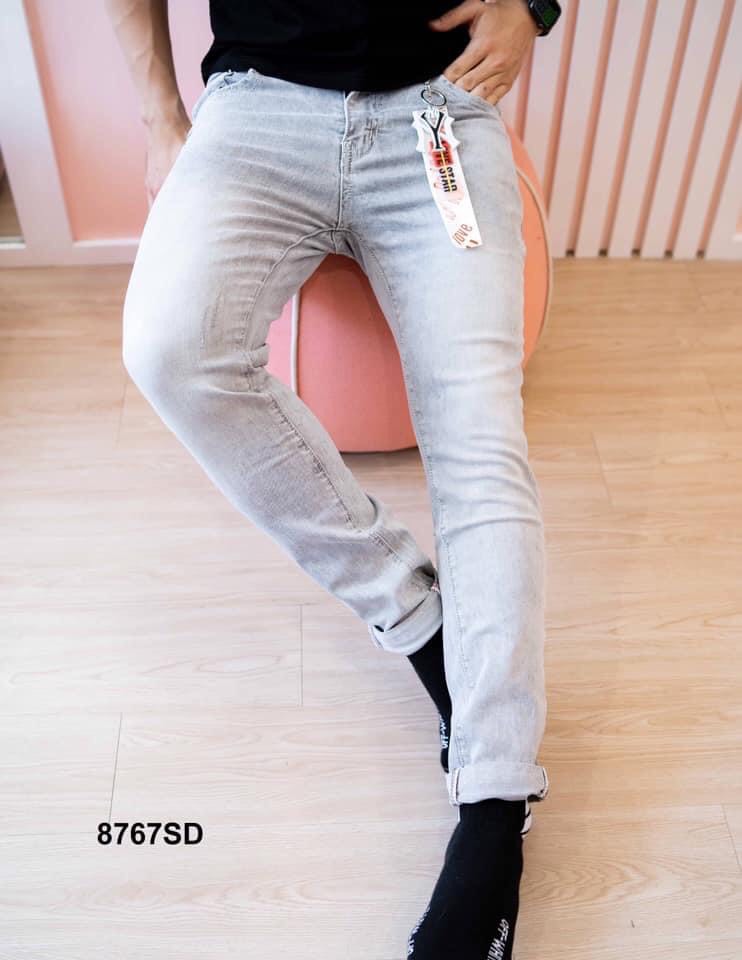 [HCM]Quần Jean Nam Xanh Trắng Trơn Cao Cấp Chất Jean Co giãn 5678 KJ