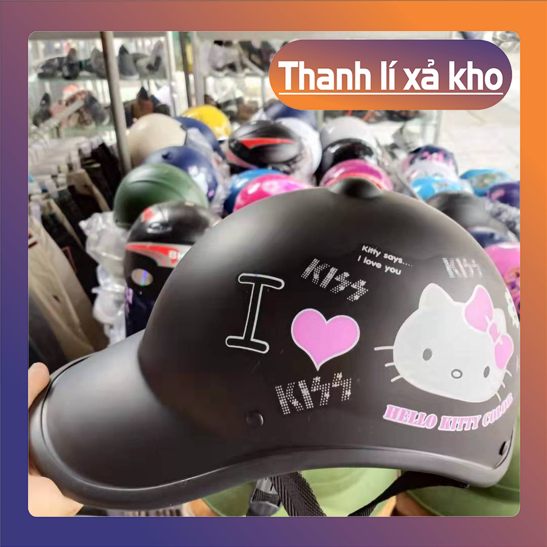 Mũ nón bảo hiểm giá rẻ- mu bao hiem- non bao hiem-mũ nón bảo hiểm lưỡi trai dành cho cả nam và nữ kiểu dáng thon gọn thiết kế hợp thời trang (GIAO MÀU NGẪU NHIÊN)