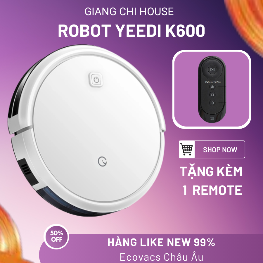 Mã Trả góp 0% - Robot hút bụi YEEDI K600 - Chính hãng - Hàng like new  -  Robot lau nhà - Bảo Hành Uy Tín 12 Tháng Tại Giang Chi Ec0vacs House
