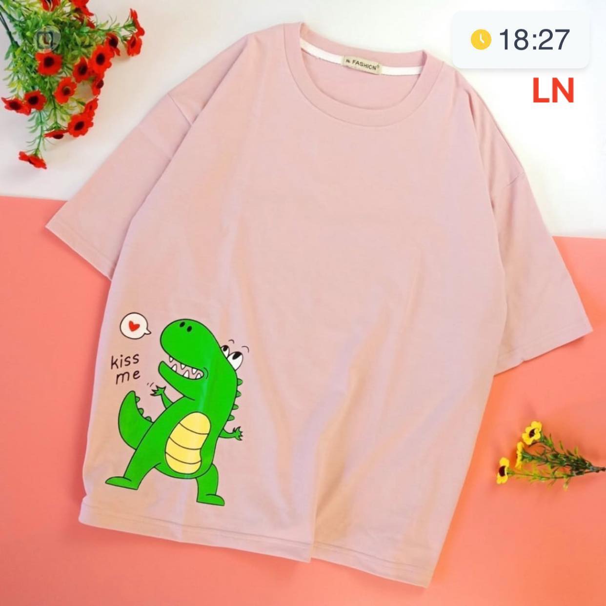 Áo khủng long kiss me Chất tici Form 70 kg