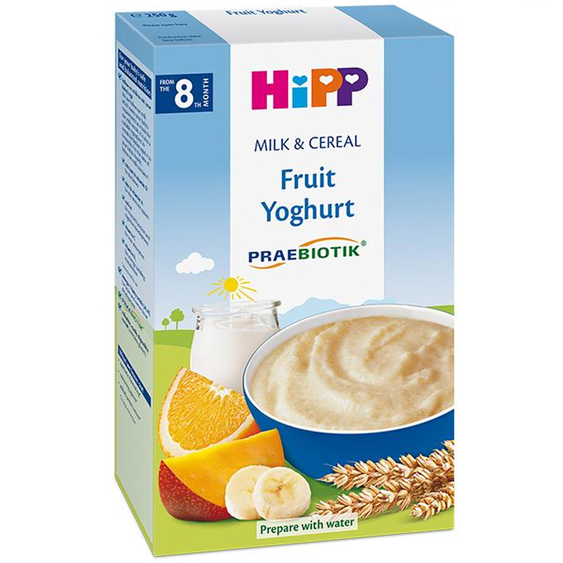 Bột dinh dưỡng HiPP sữa chua hoa quả nhiệt đới 250g