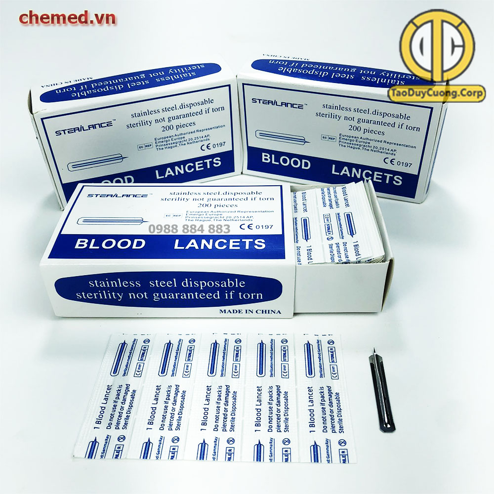 Kim chích máu, kim chích mụn lancets hộp 200 chiếc