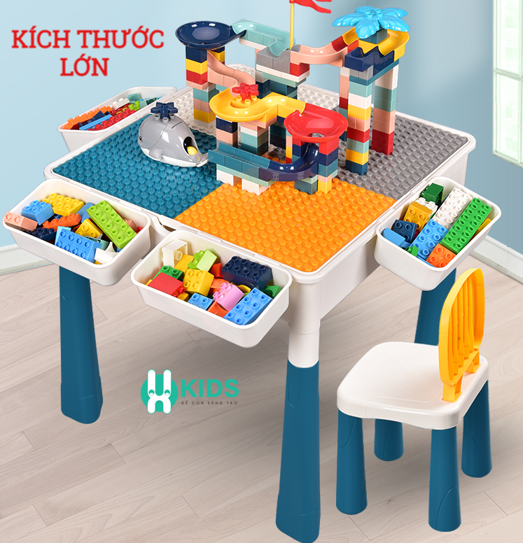 [Hoàn Tiền 10%]Bộ Bàn Đa Năng LEGO CHỈNH ĐƯỢC SIZE hình vuông, Bàn Xếp Hình đa năng TRẺ EM TỪ 2 - 10 TUỔI