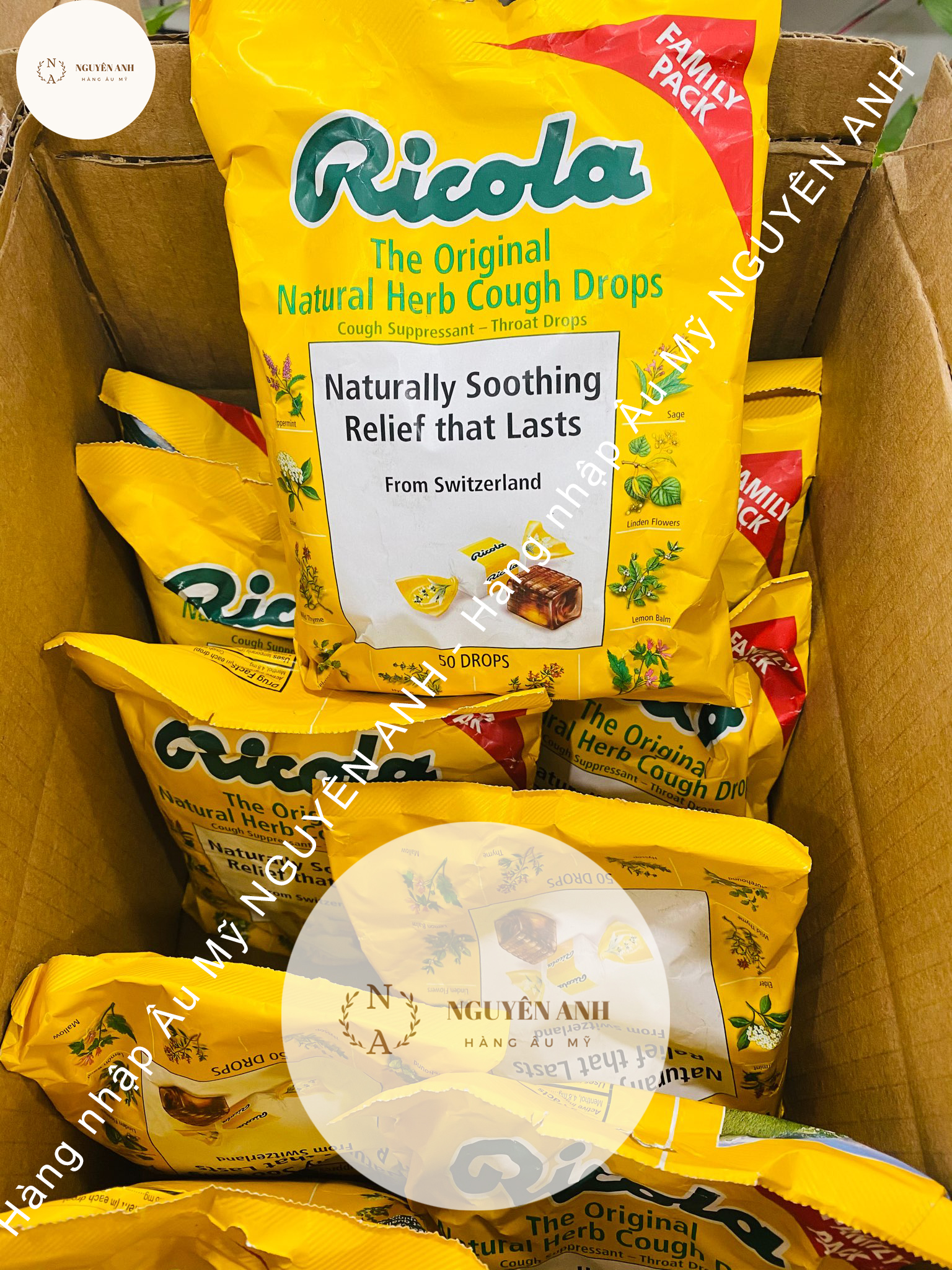 Kẹo thảo mộc giảm ho khàn giọng ricola của mỹ