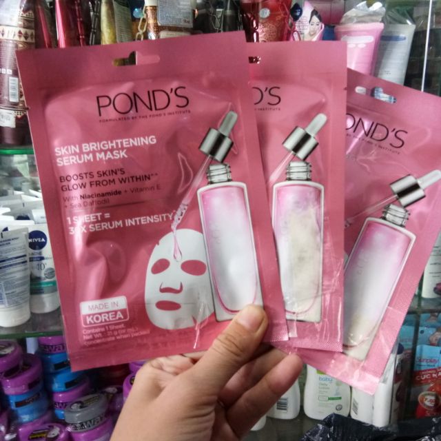 Combo 5 mặt nạ tinh chất dưỡng Pond&sáng da + TẶNG 5 gói sữa tắm 6g